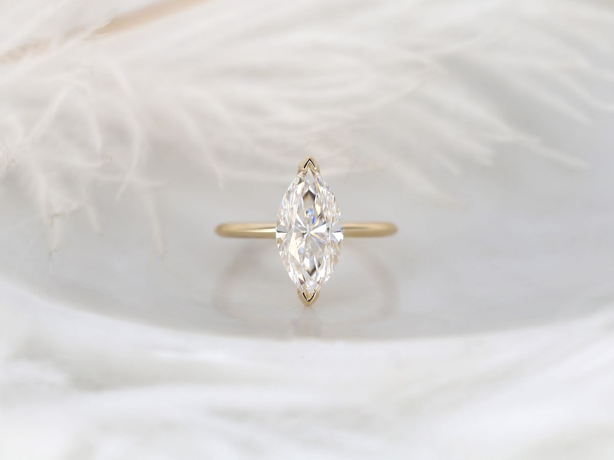 Stunning 2.80 CT Marquise Moissanite Engagement Ring with Hidden Halo Design 1